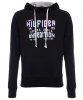 Bluza Tommy Hilfiger męska czarna z kapturem bawełniana duże logo